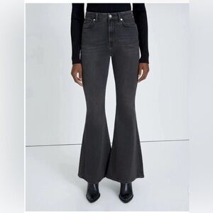 7 For All Mankind Mega Flare Jeans Size 27 NWT Black Belle Wash
